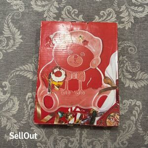 Mikasa Vintage Crystal Holiday Bear Platter 11.5" Round Decorative